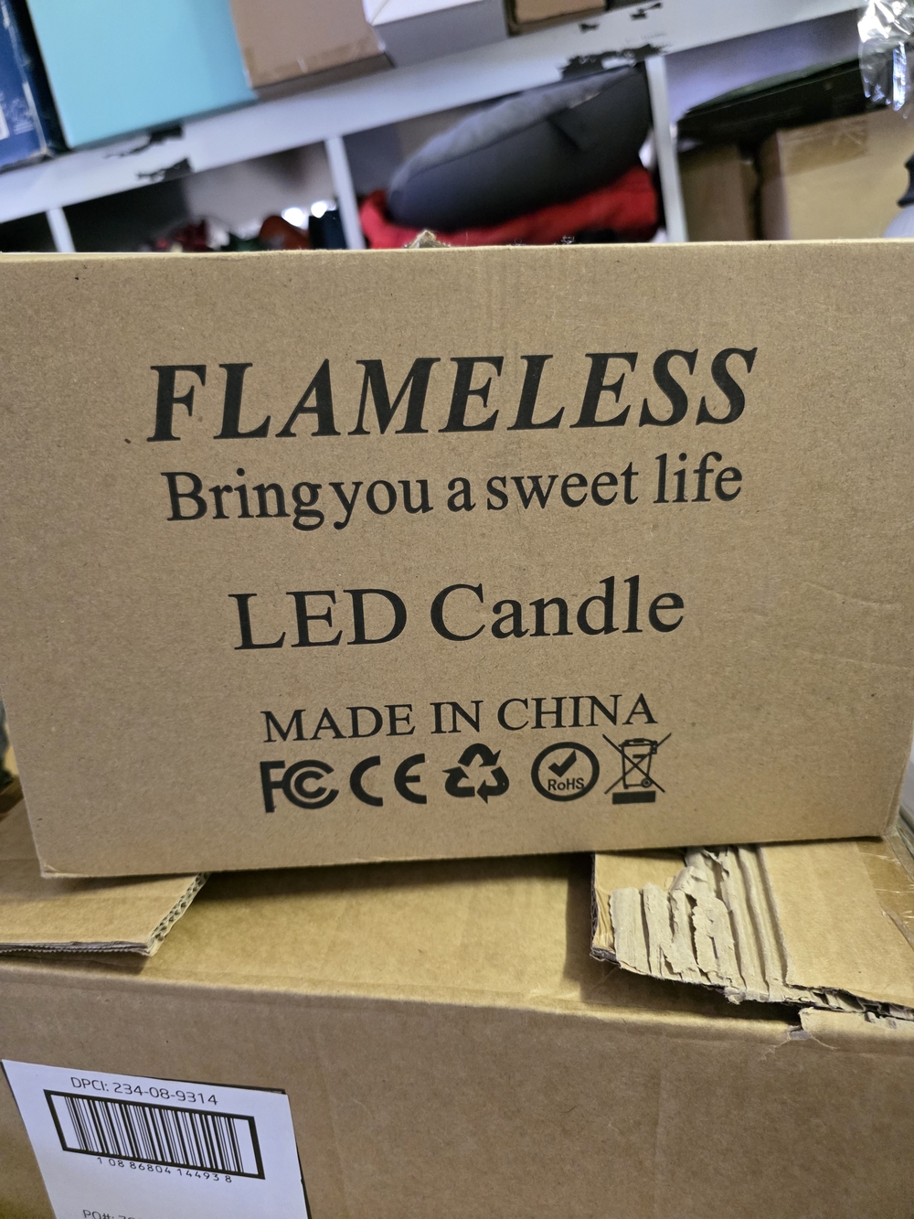 New With Defect Halloween Flameless LED Candle - Brown Cardboard Packaging
